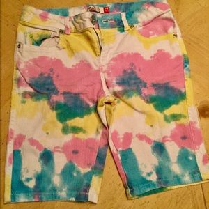 Girls colorful tie dye shorts